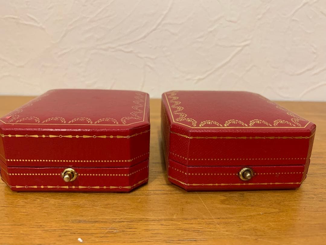 N0916-18★Cartier 空箱 アクセサリーケース 赤 4点セット