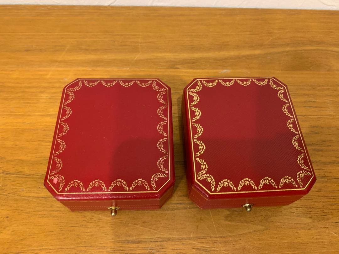 N0916-18★Cartier 空箱 アクセサリーケース 赤 4点セット