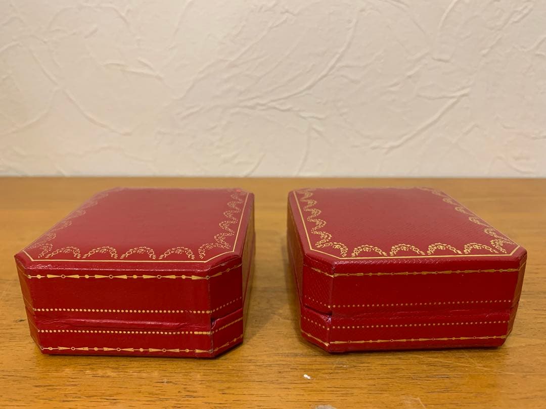 N0916-18★Cartier 空箱 アクセサリーケース 赤 4点セット