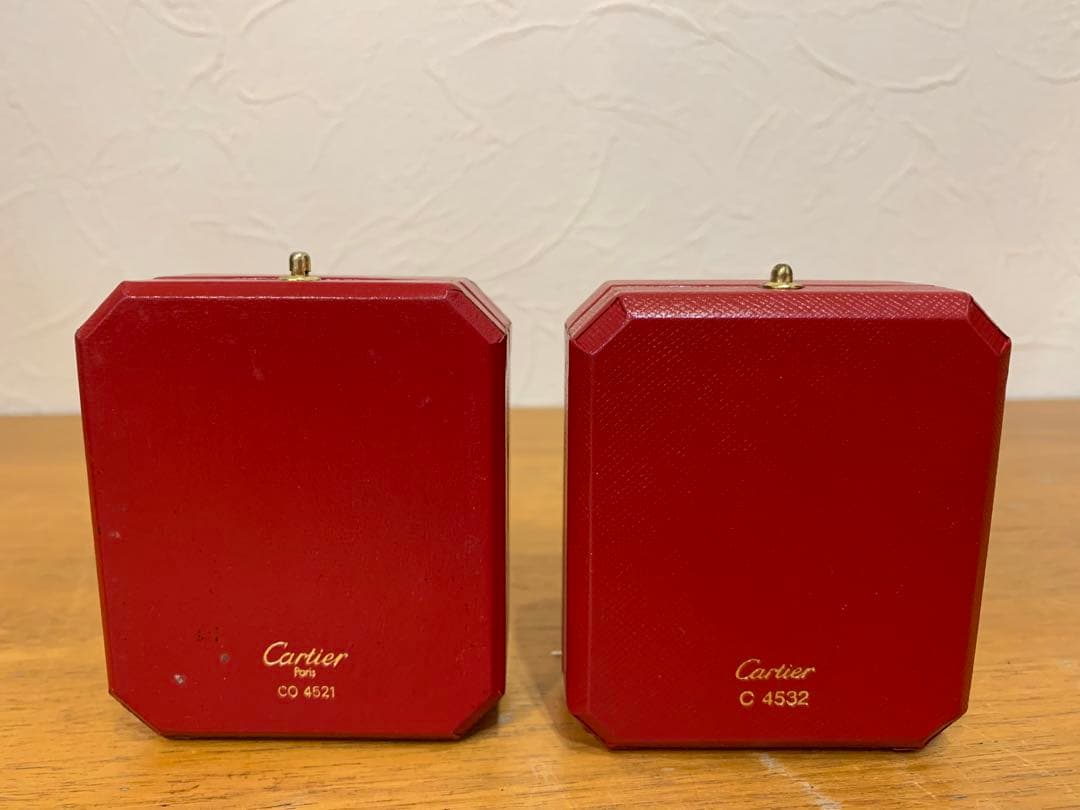 N0916-18★Cartier 空箱 アクセサリーケース 赤 4点セット