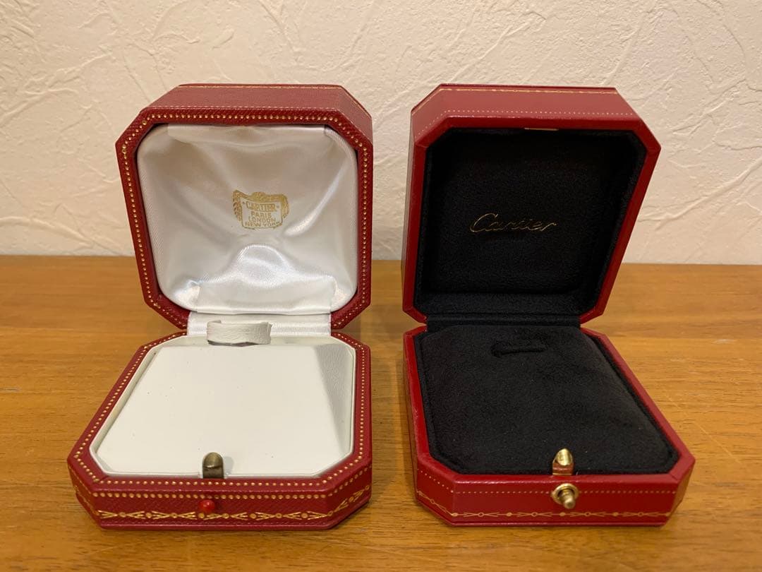 N0916-18★Cartier 空箱 アクセサリーケース 赤 4点セット