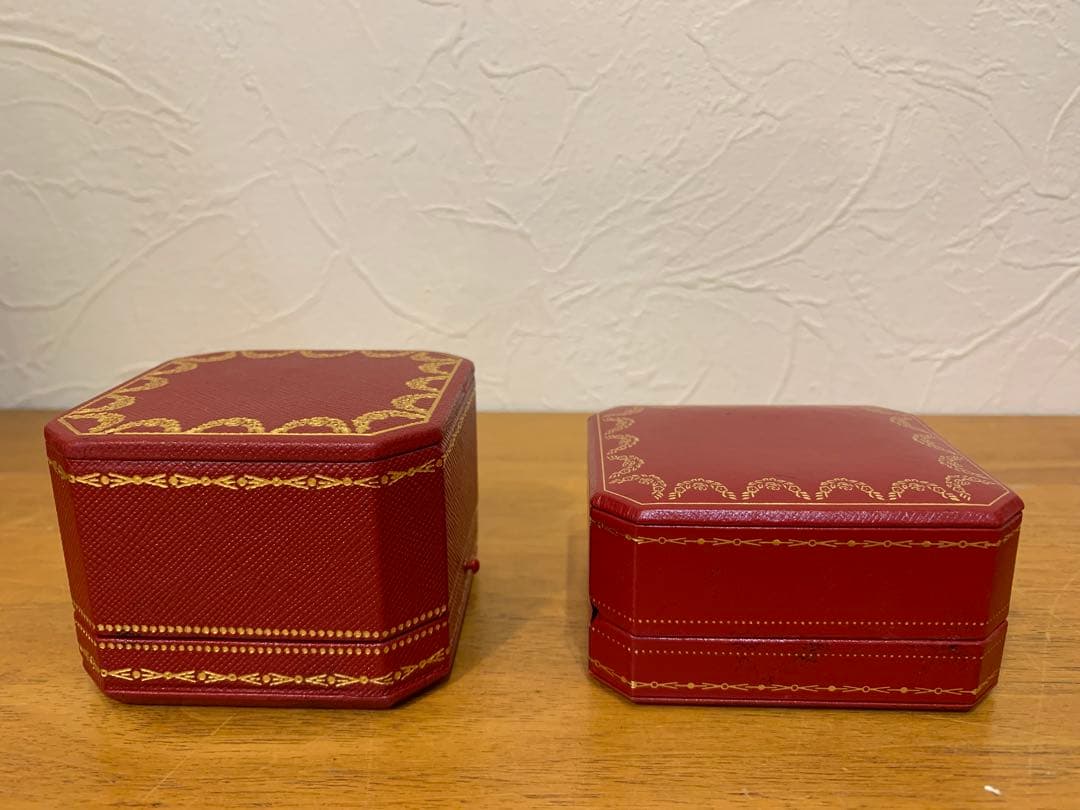 N0916-18★Cartier 空箱 アクセサリーケース 赤 4点セット