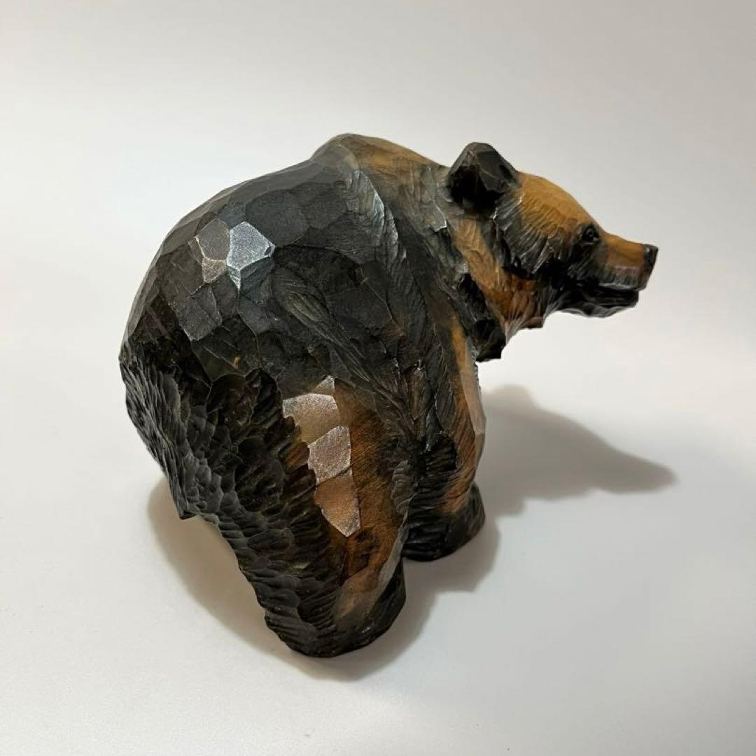 北海道　旭川　大和正幸　木彫りの熊　木彫り熊　木彫熊　作家物　ガラス目　民芸