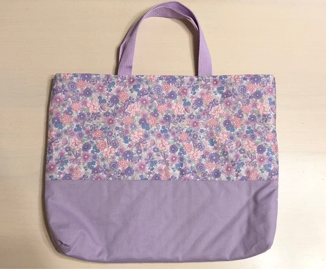 選べるリボン　フリル付き　裏地キルティング　レッスンバッグ ４点セット