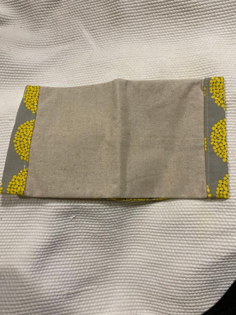 ☆ハンドメイドミモザ布バスケット2個ミモザ柄ティシュケース柄ポーチ袋5個セット