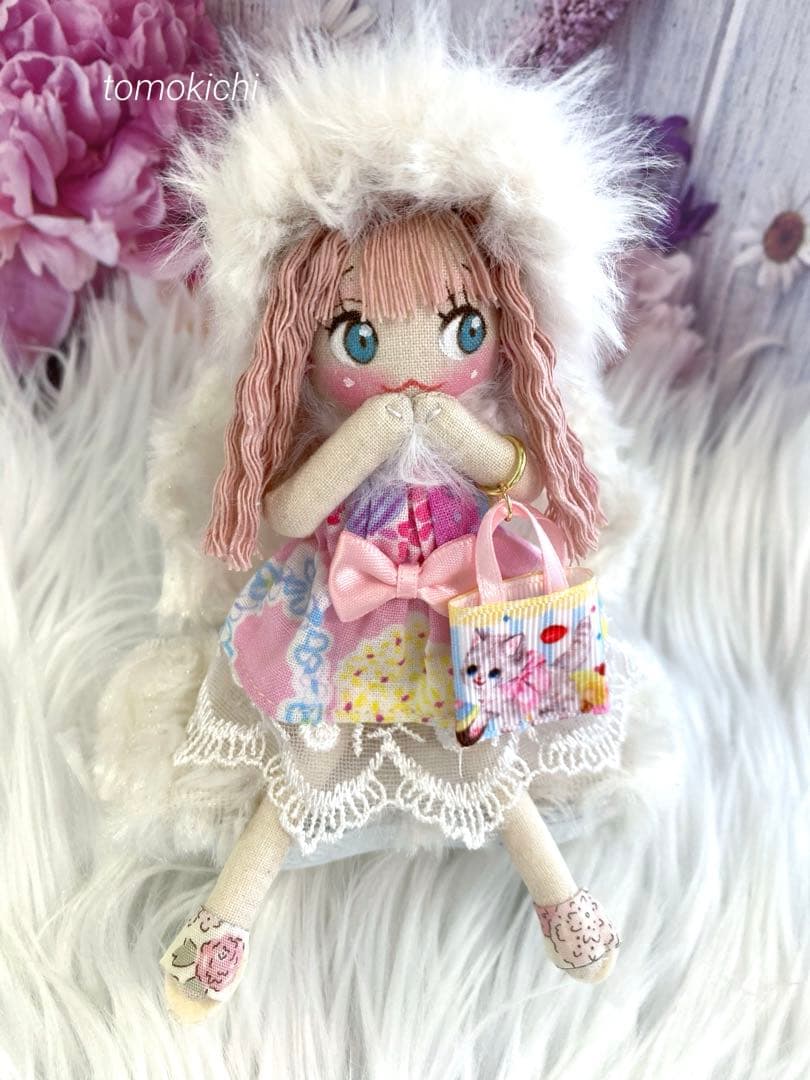 くみっきーさん専用　ファー帽子　ドールチャーム　ハンドメイド　カントリードール