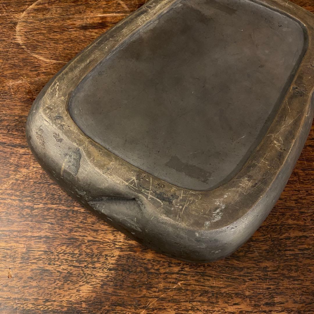 中国古美術　端渓彫龍文硯　文房四宝