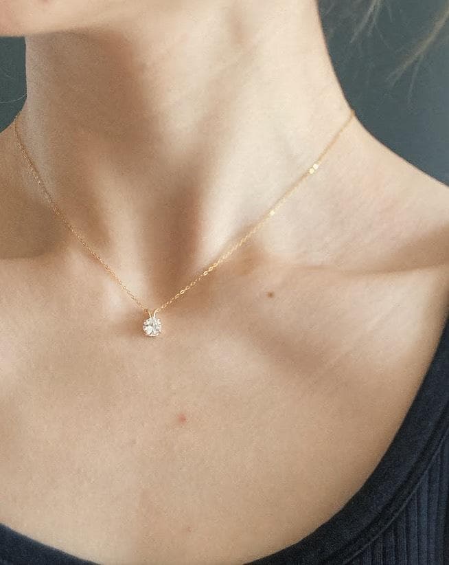 BOX付✨【富の象徴】 モアサナイト 0.74ct 14kgf ネックレス