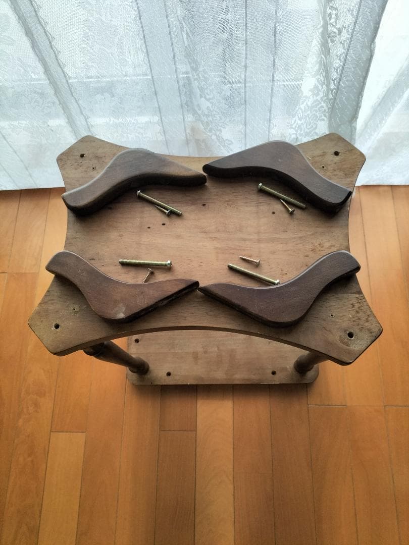 アンティーク調木製シェルフ2段式 　ダークブラウン