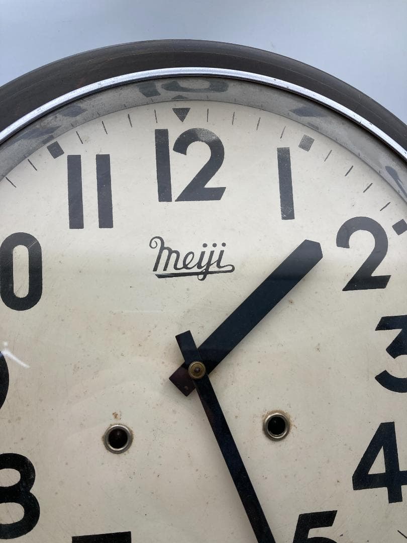 「2170」Meiji 掛時計 直径約40cm 日本製 木製 明治掛け時計