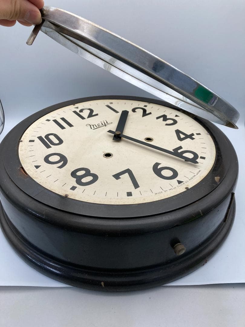 「2170」Meiji 掛時計 直径約40cm 日本製 木製 明治掛け時計