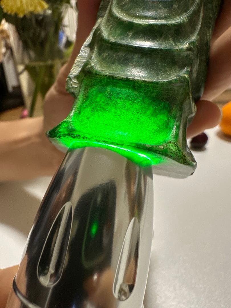 古翡翠 彫刻像 9cm 236gr｜モンゴル翡翠 福神座像 天然石 骨董 美術品