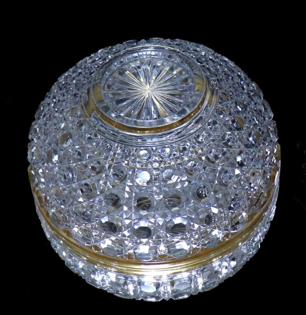 オールド・バカラ 美術館級1890年 特注品金縁大型鉢 ディアマン・ピエーリー