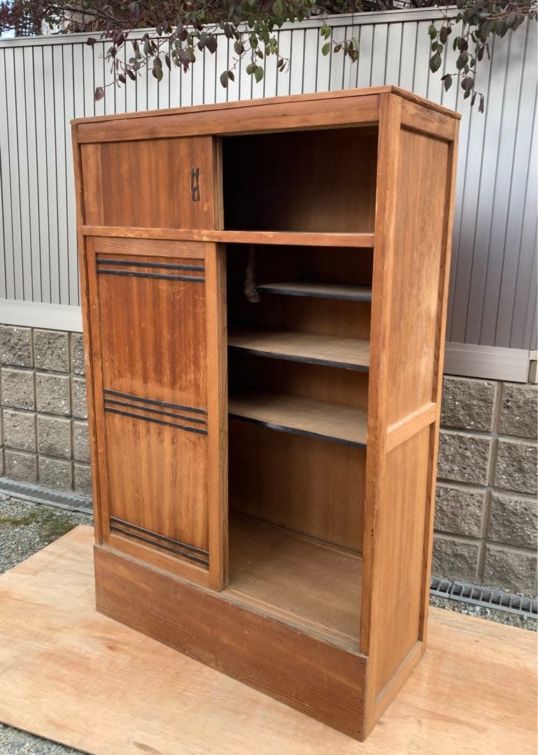 昭和　アンティーク　時代　茶棚　茶道　茶箪笥　箪笥　茶道具　飾り棚　棚　収納　和