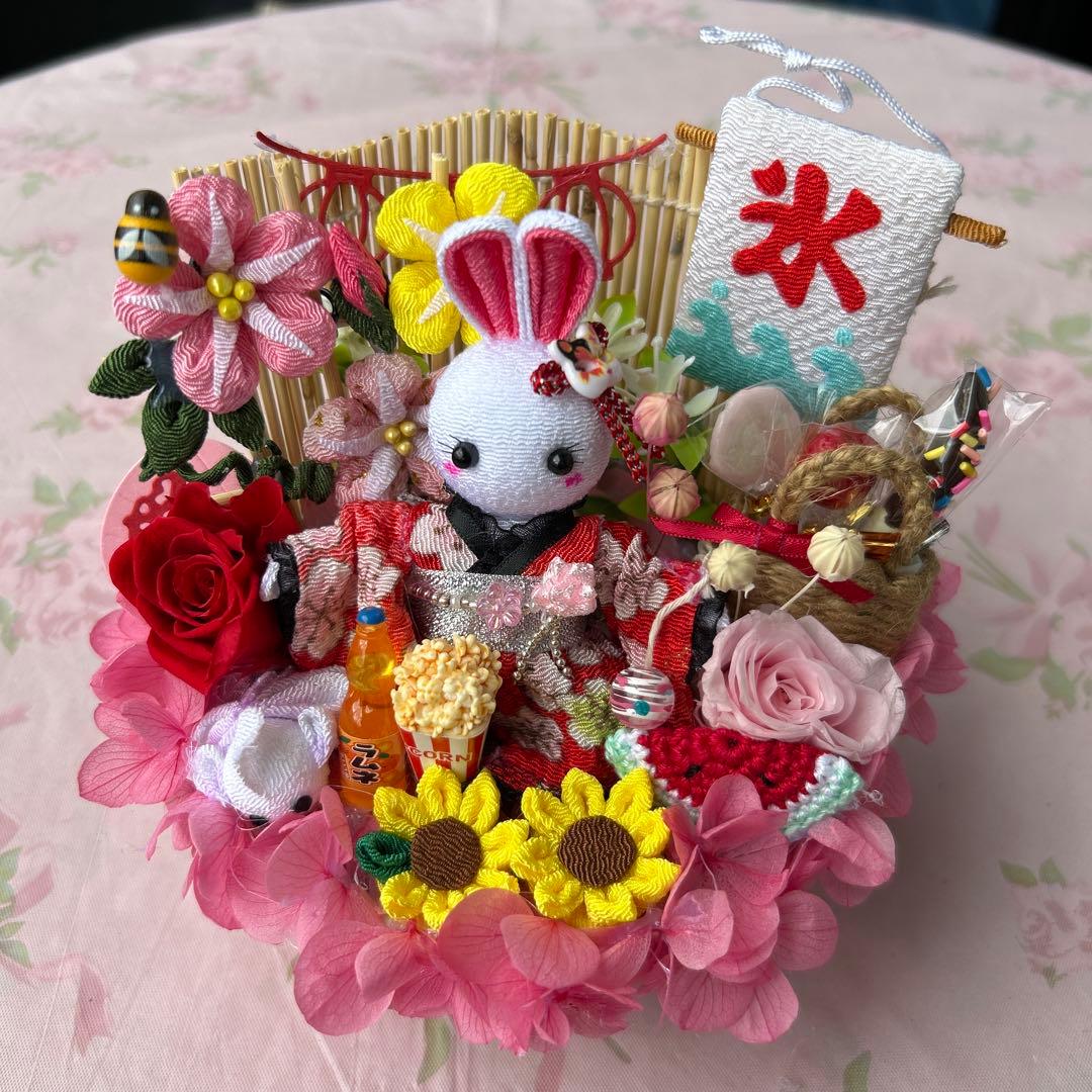 お母さん❣️浴衣のうさぎちゃん❣️夏アレンジ❣️