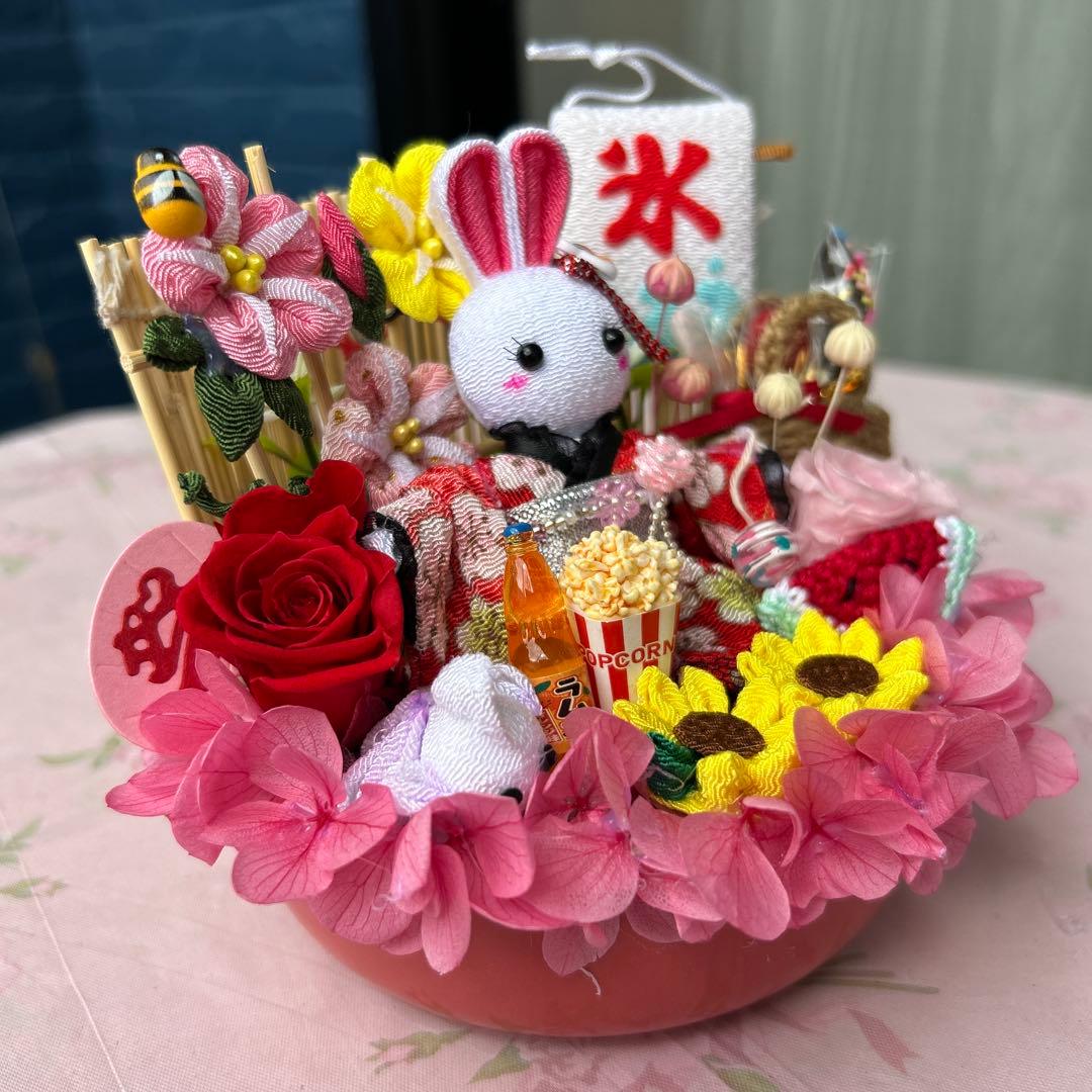 お母さん❣️浴衣のうさぎちゃん❣️夏アレンジ❣️