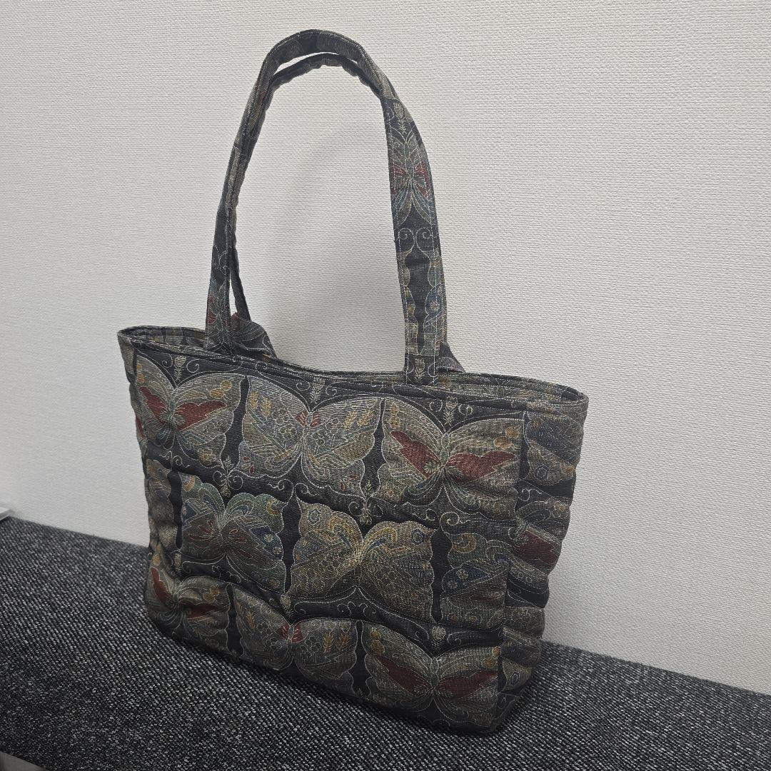 蝶々キルティングハンドメイドトートバッグ