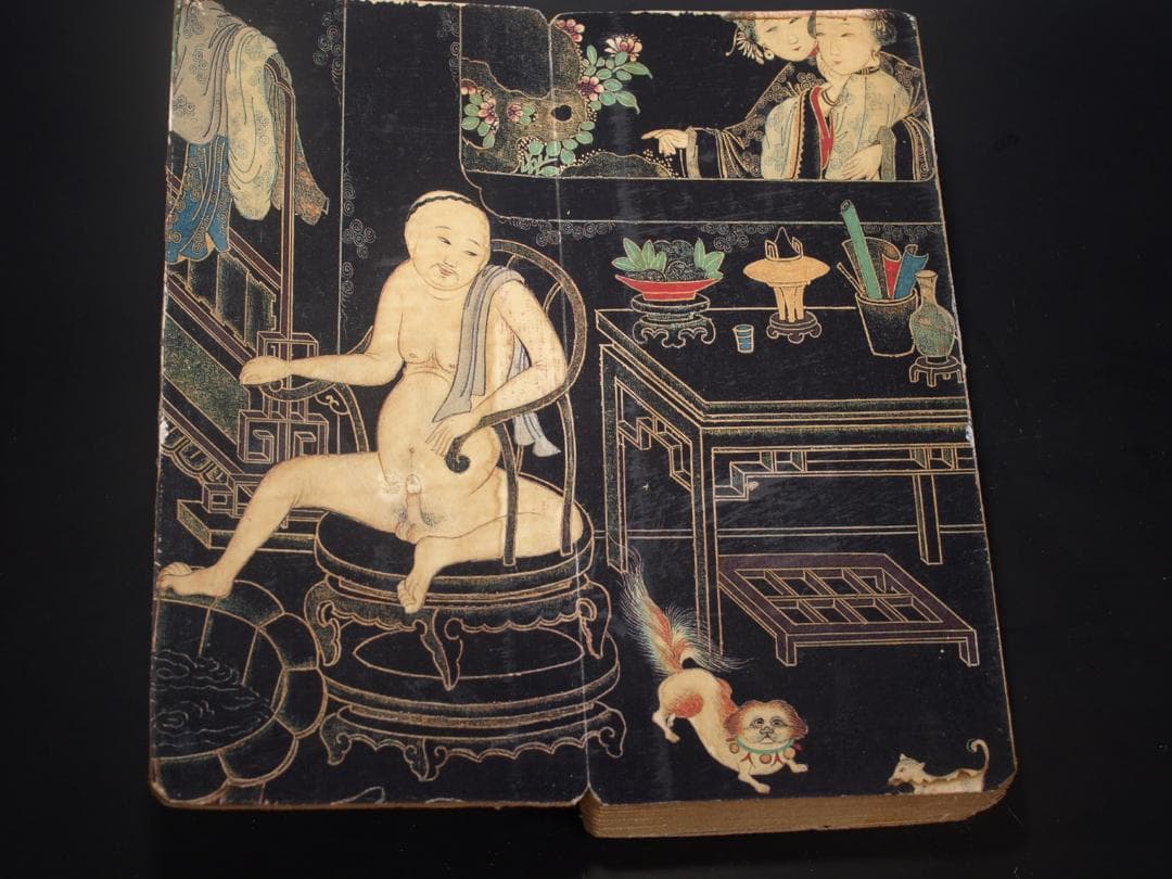 金陵博物院蔵出品　中国　清時代　肉筆水彩絵　唐物骨董品 AK2023D3-2