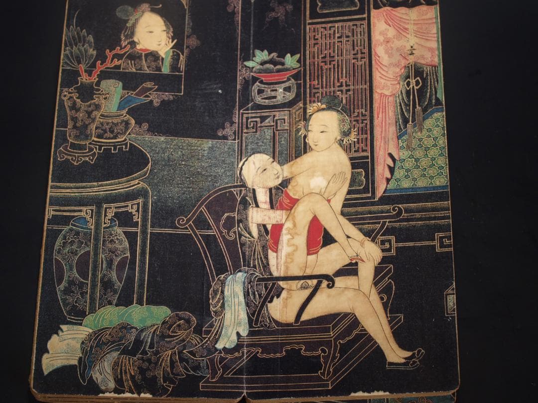 金陵博物院蔵出品　中国　清時代　肉筆水彩絵　唐物骨董品 AK2023D3-2