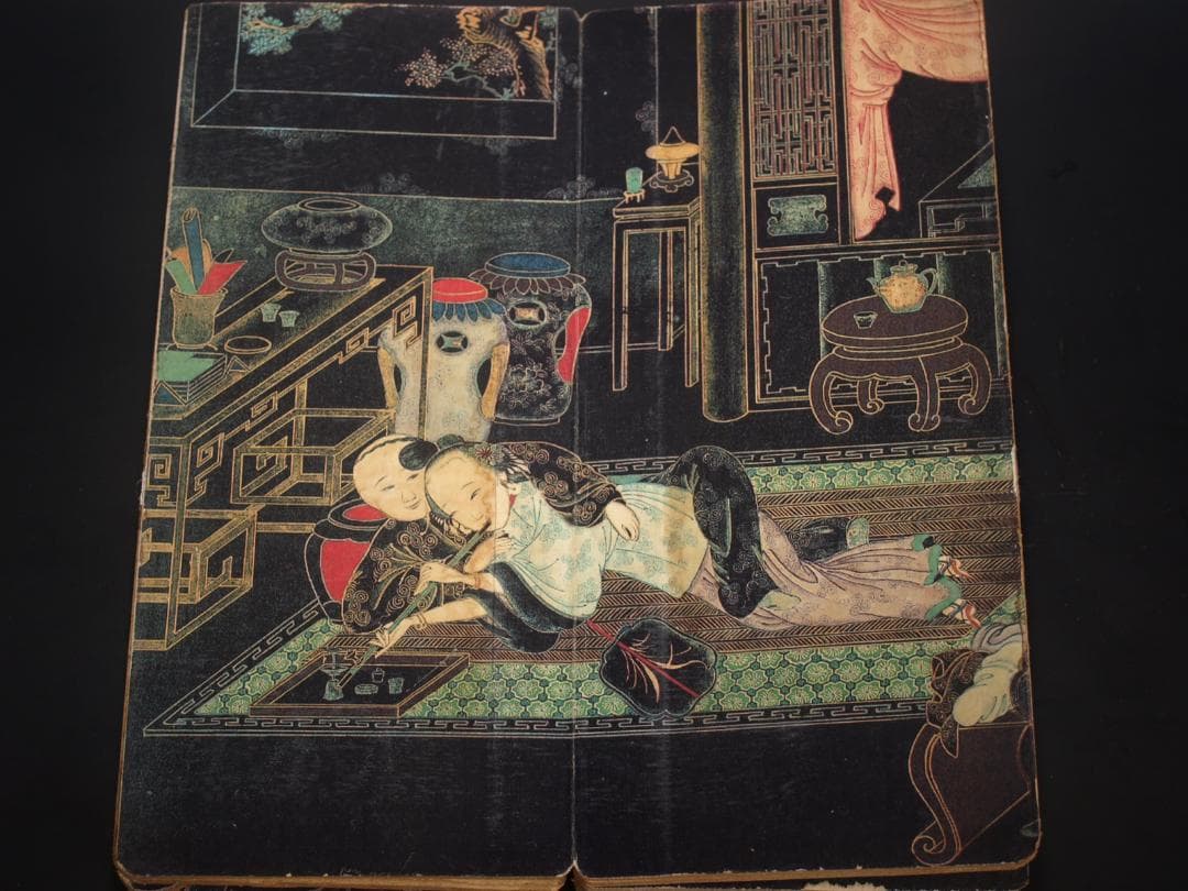 金陵博物院蔵出品　中国　清時代　肉筆水彩絵　唐物骨董品 AK2023D3-2