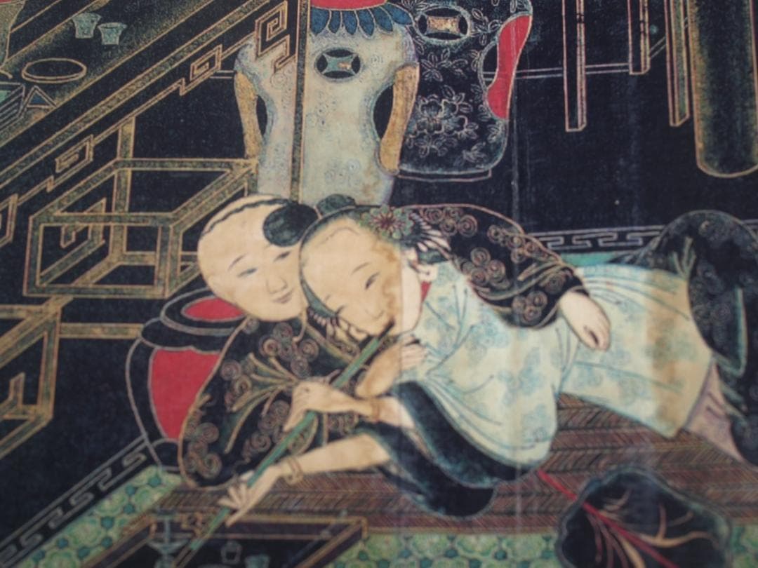 金陵博物院蔵出品　中国　清時代　肉筆水彩絵　唐物骨董品 AK2023D3-2