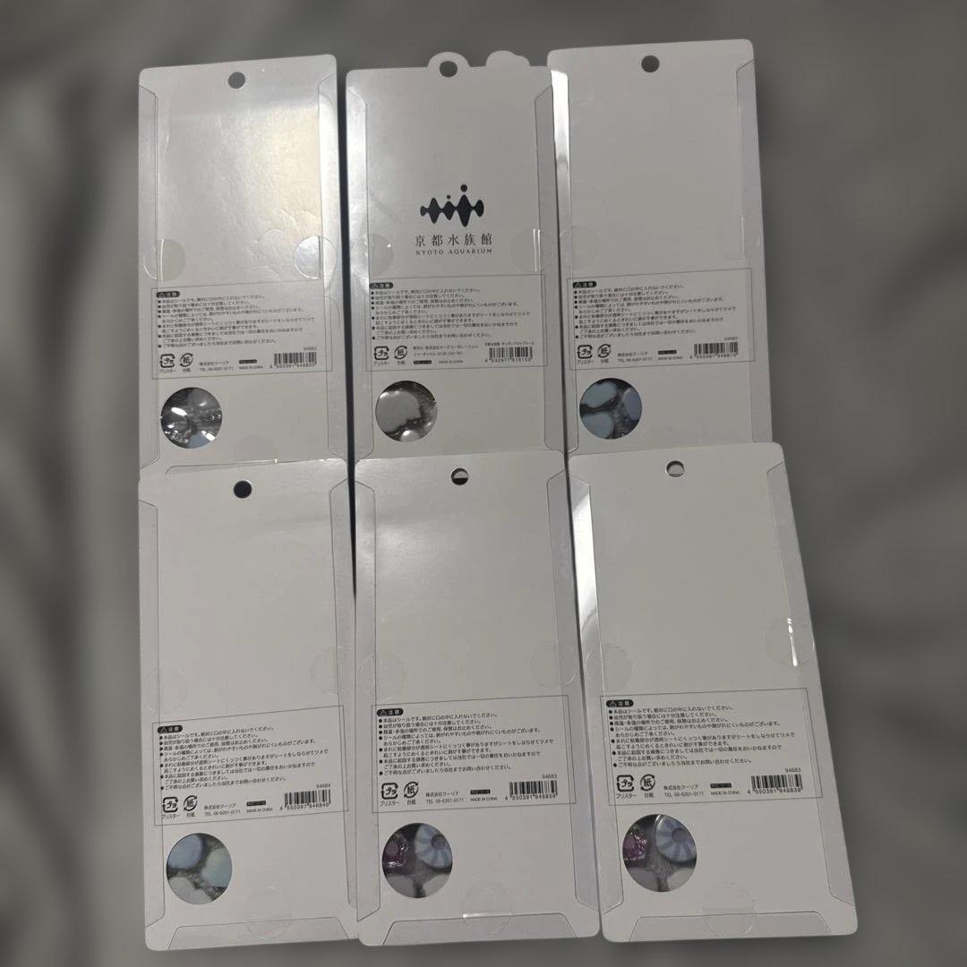 ボンボンドロップシール　水族館　ジンベイザメ　ペンギン　イルカ　クラゲ　カワウソ