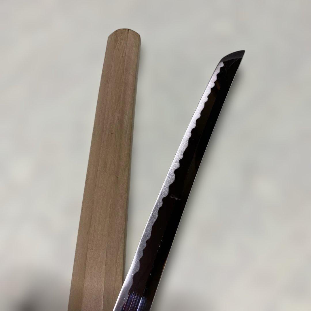 模造刀 白木鞘大刀 丁子乱れ刃文