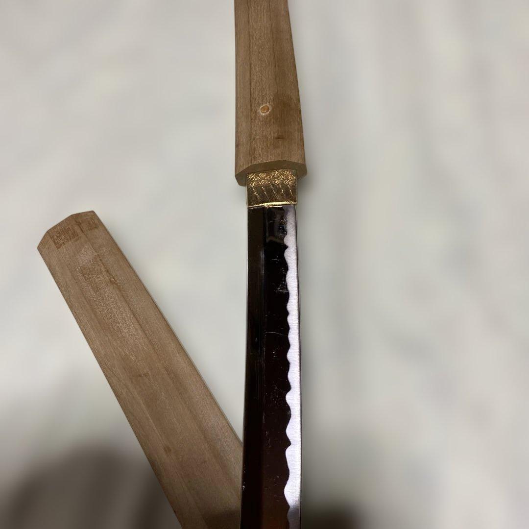 模造刀 白木鞘大刀 丁子乱れ刃文