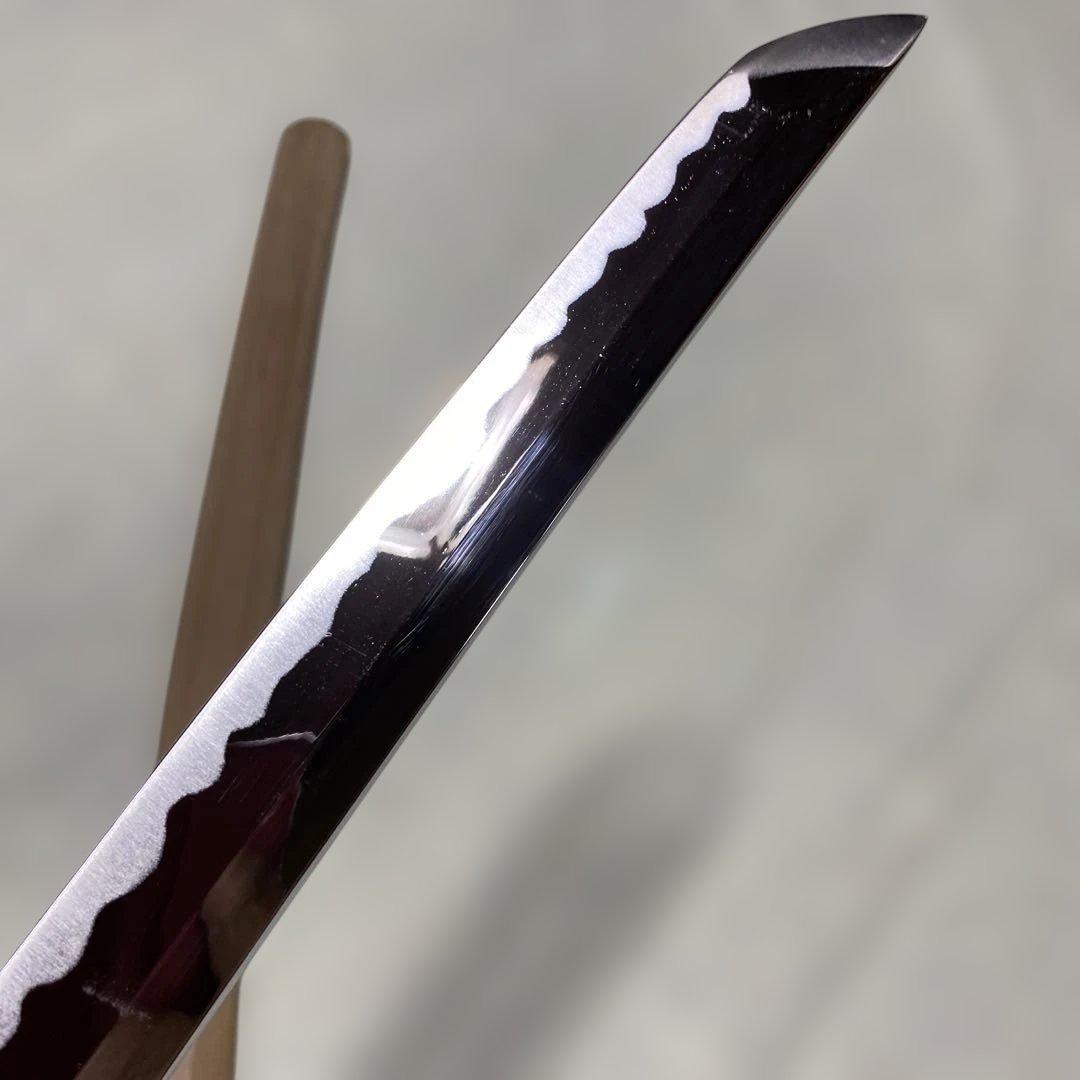 模造刀 白木鞘大刀 丁子乱れ刃文