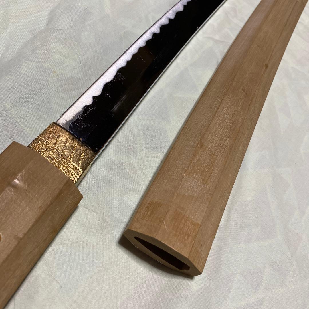 模造刀 白木鞘大刀 丁子乱れ刃文