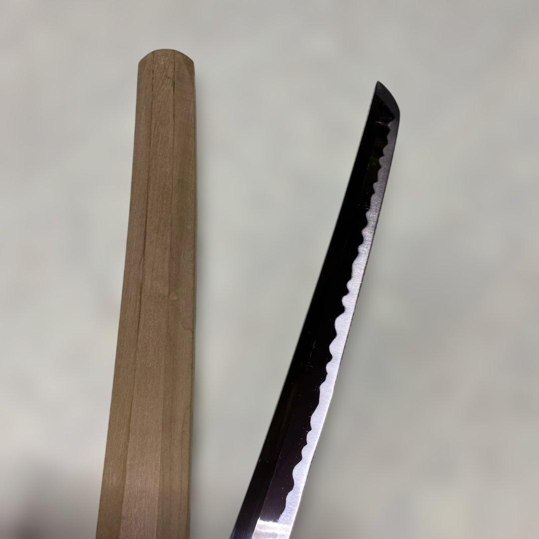 模造刀 白木鞘大刀 丁子乱れ刃文