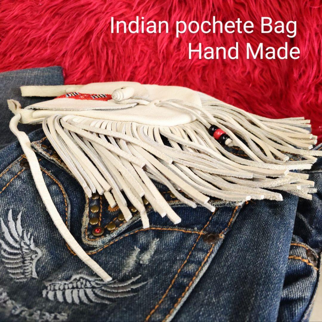 Indianフリンジウエストポーチ 90‘ Hand Made 新品