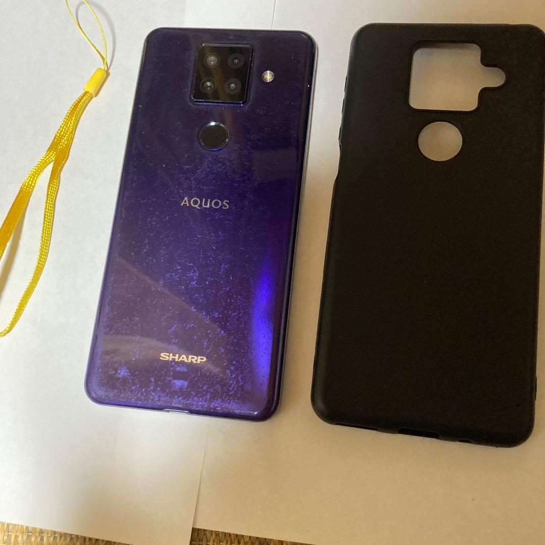 SHARP AQUOS パープル 本体 ケース付き　8GB/128GB