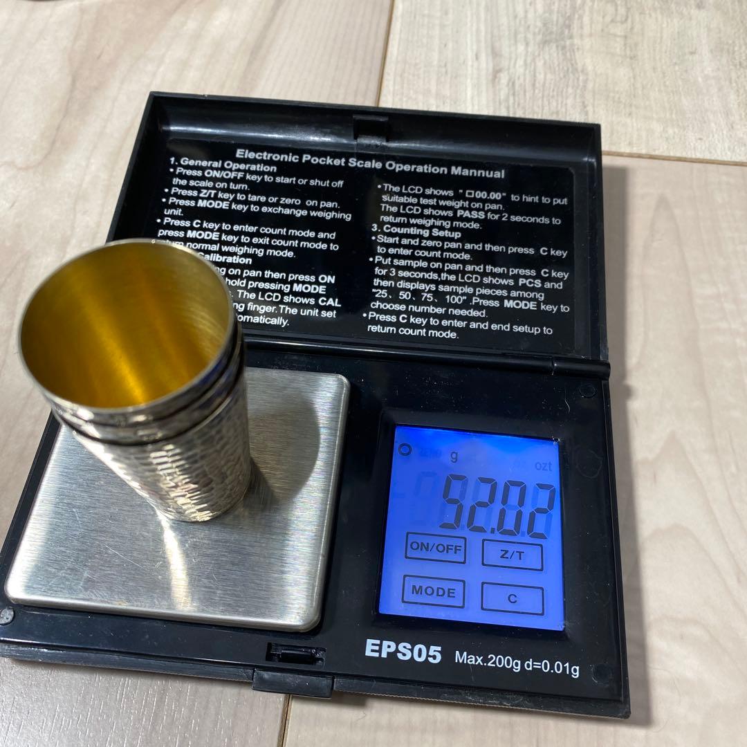 純銀 銀杯 純銀盃　槌目 お猪口　６点セット　329g