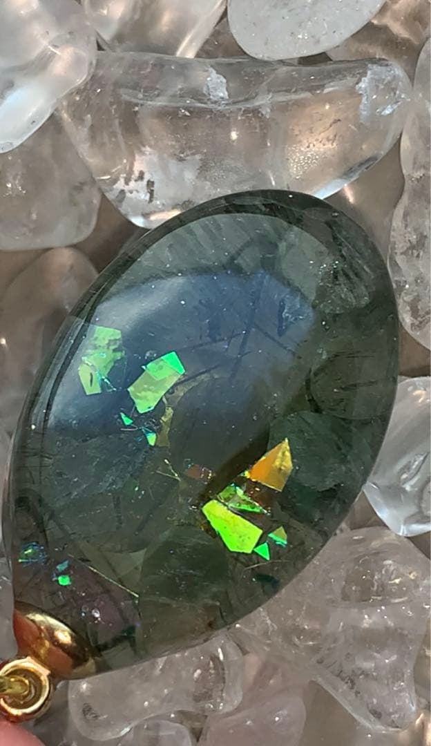 祈祷ネックレス　グリーンルチル　シルバー925