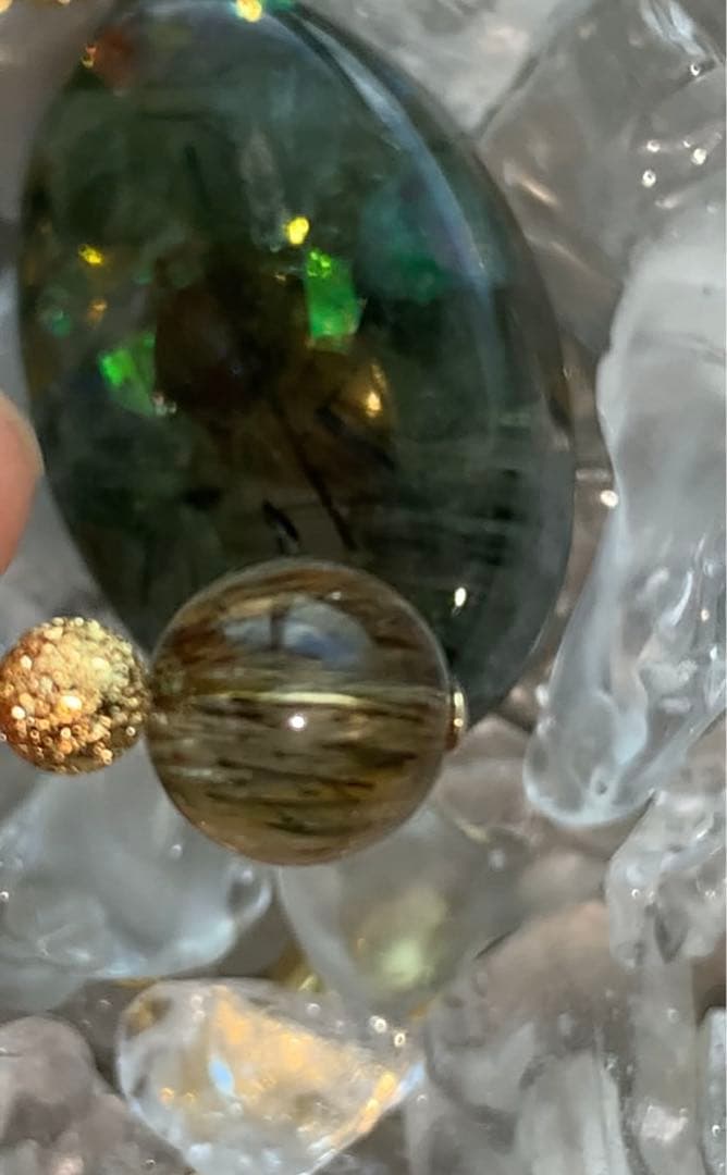 祈祷ネックレス　グリーンルチル　シルバー925