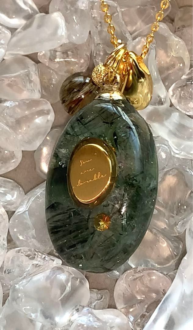 祈祷ネックレス　グリーンルチル　シルバー925