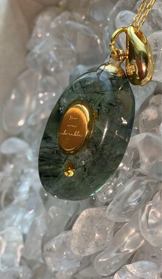 祈祷ネックレス　グリーンルチル　シルバー925