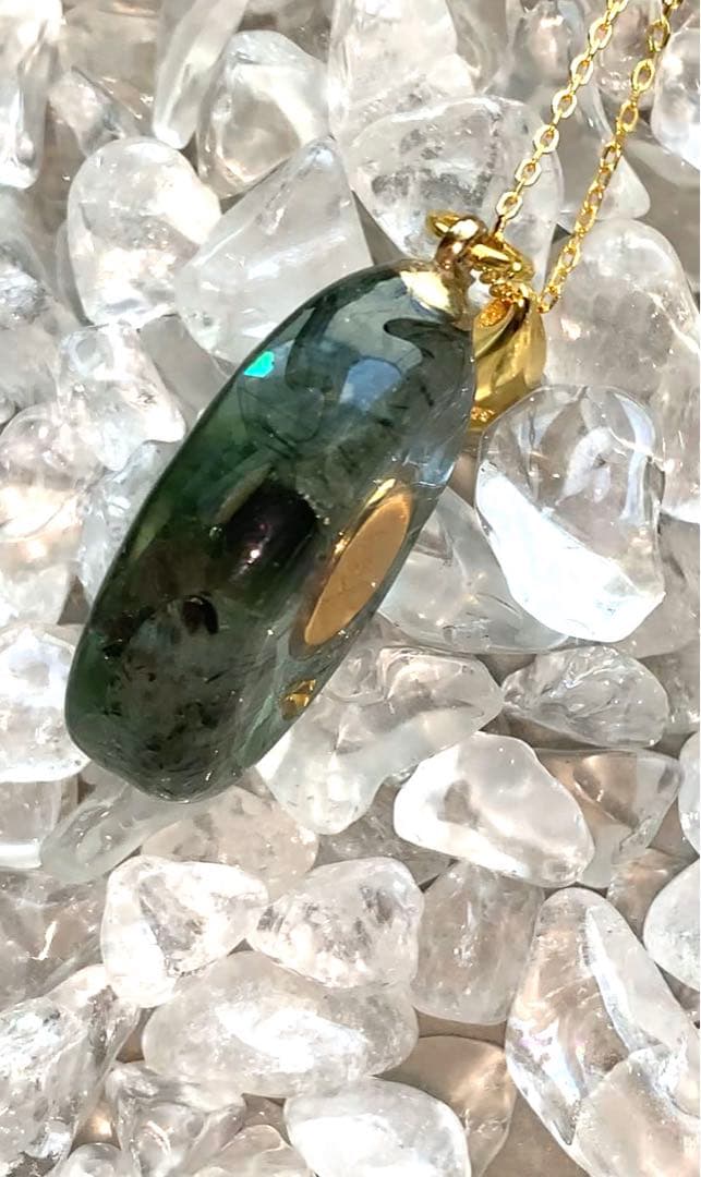 祈祷ネックレス　グリーンルチル　シルバー925