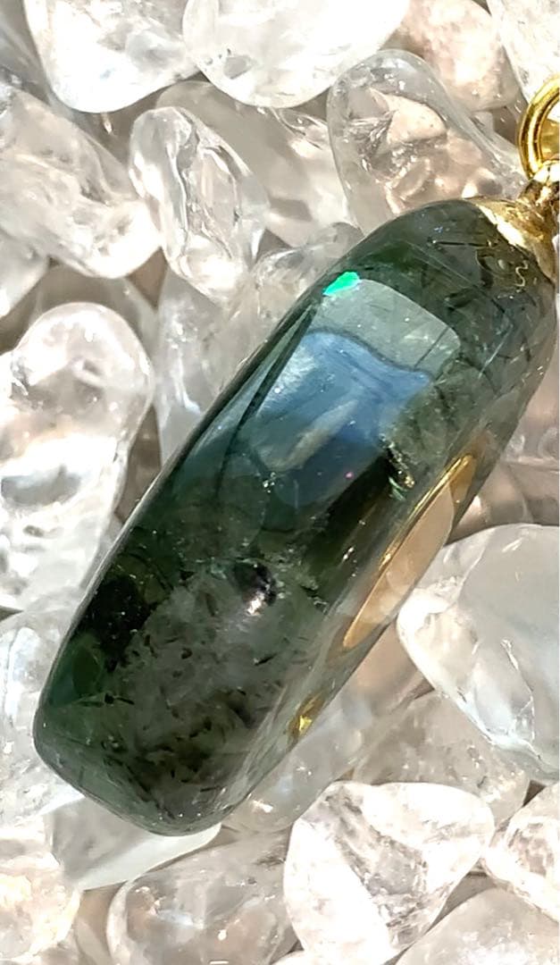 祈祷ネックレス　グリーンルチル　シルバー925