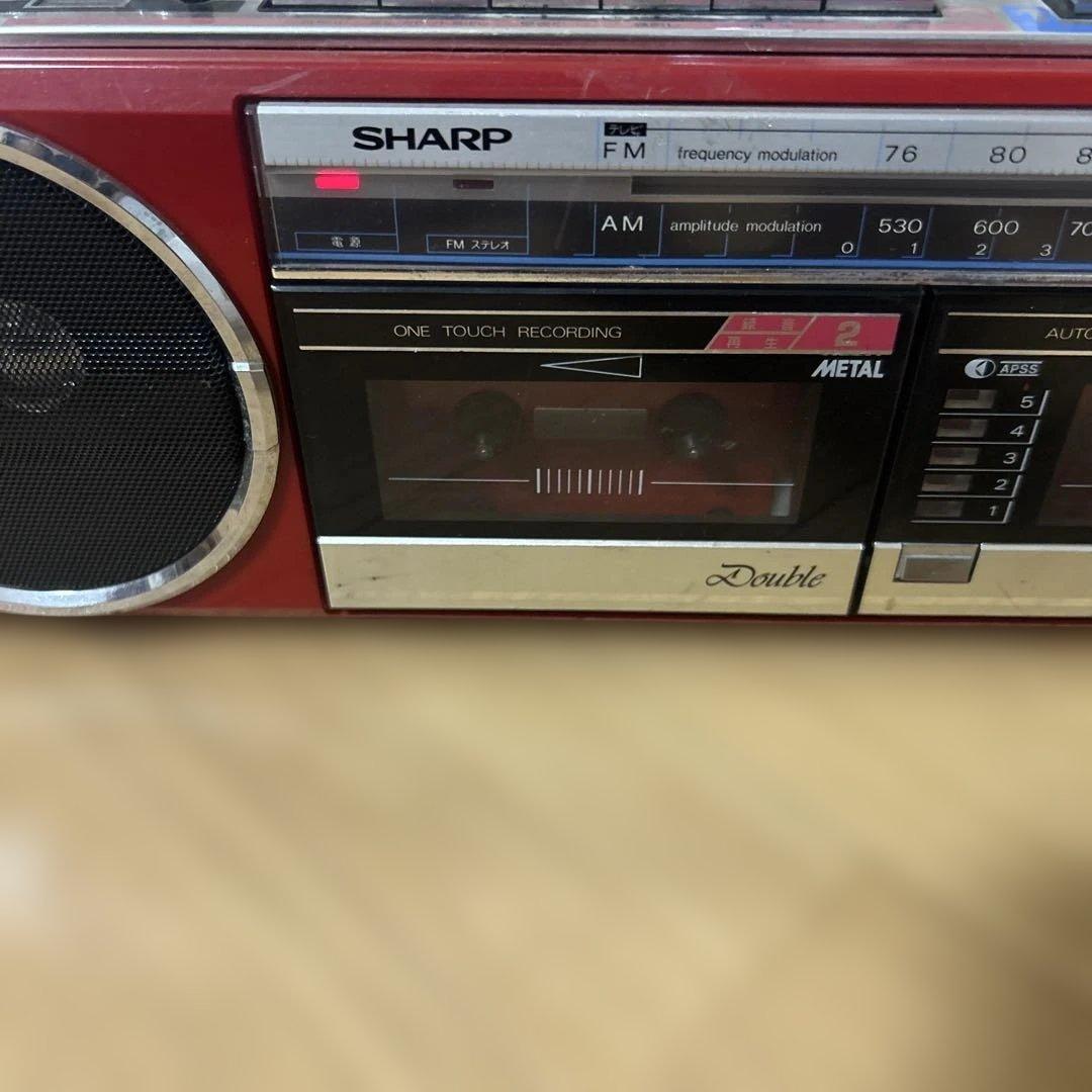 SHARP QT-77 レッド　シャープ　ラジカセ レトロ