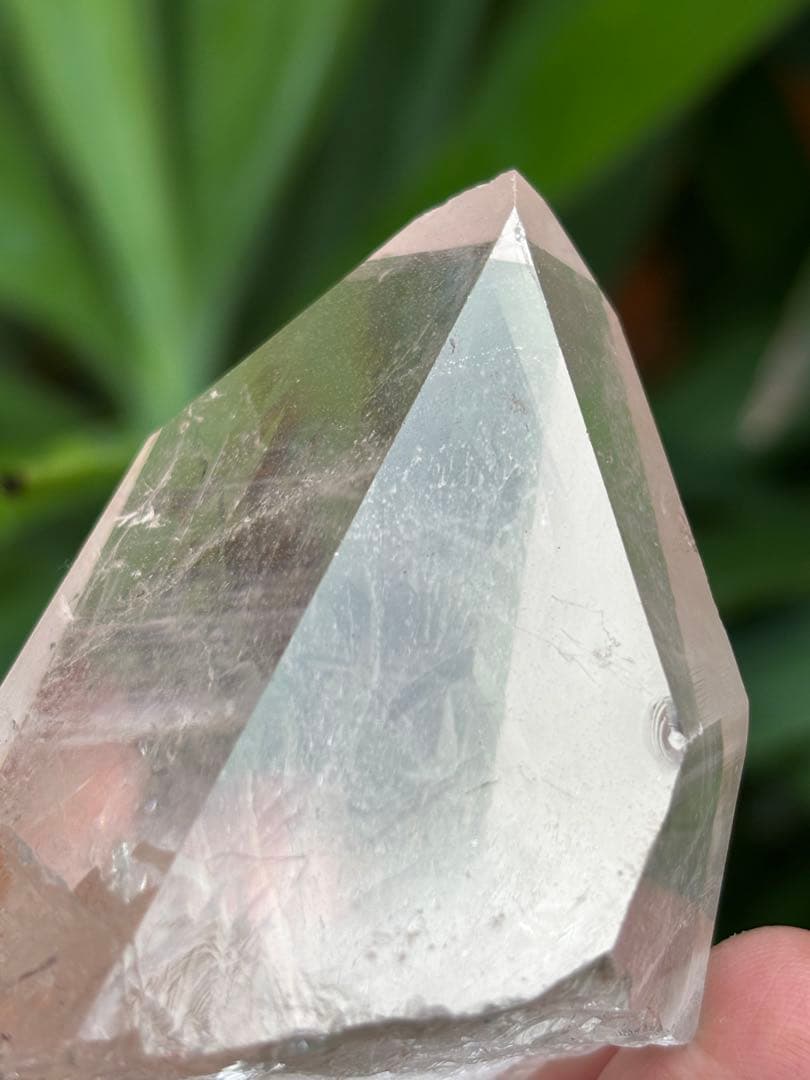 インド　マニカラン水晶ポイント　139g 透明ピンク　天然石