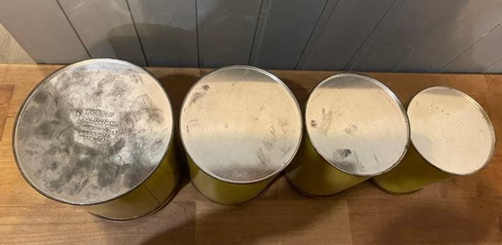 アメリカ　キャニスター　ビンテージ　アンティーク　レトロ　フラワー　４個セット