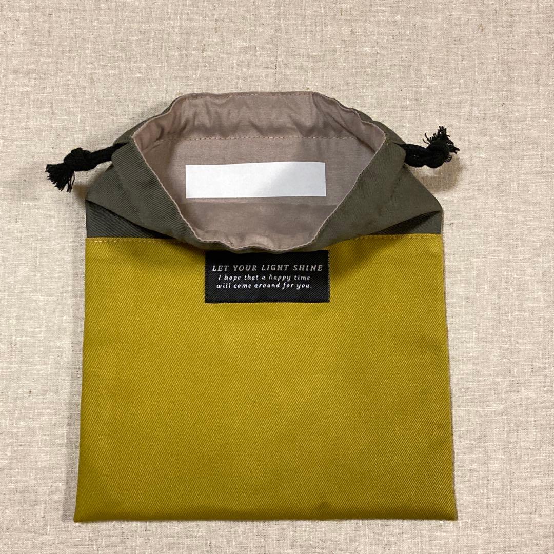 入園入学4点セット　無地　マスタード　カーキ　男の子　ネームタグ付き　匿名配送