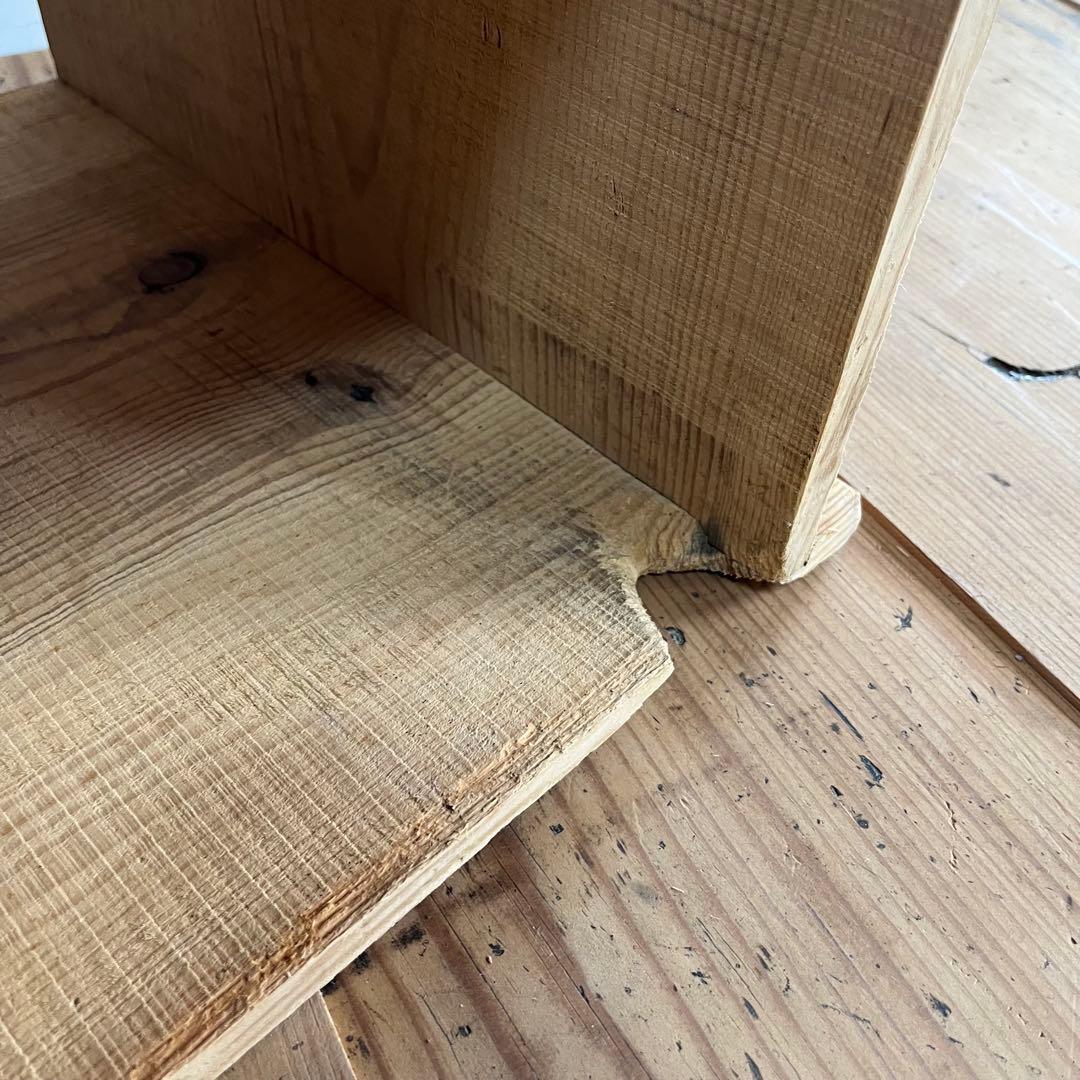 アンティーク オープンラック ローボード ベンチ 本棚 無垢材 無塗装 z713