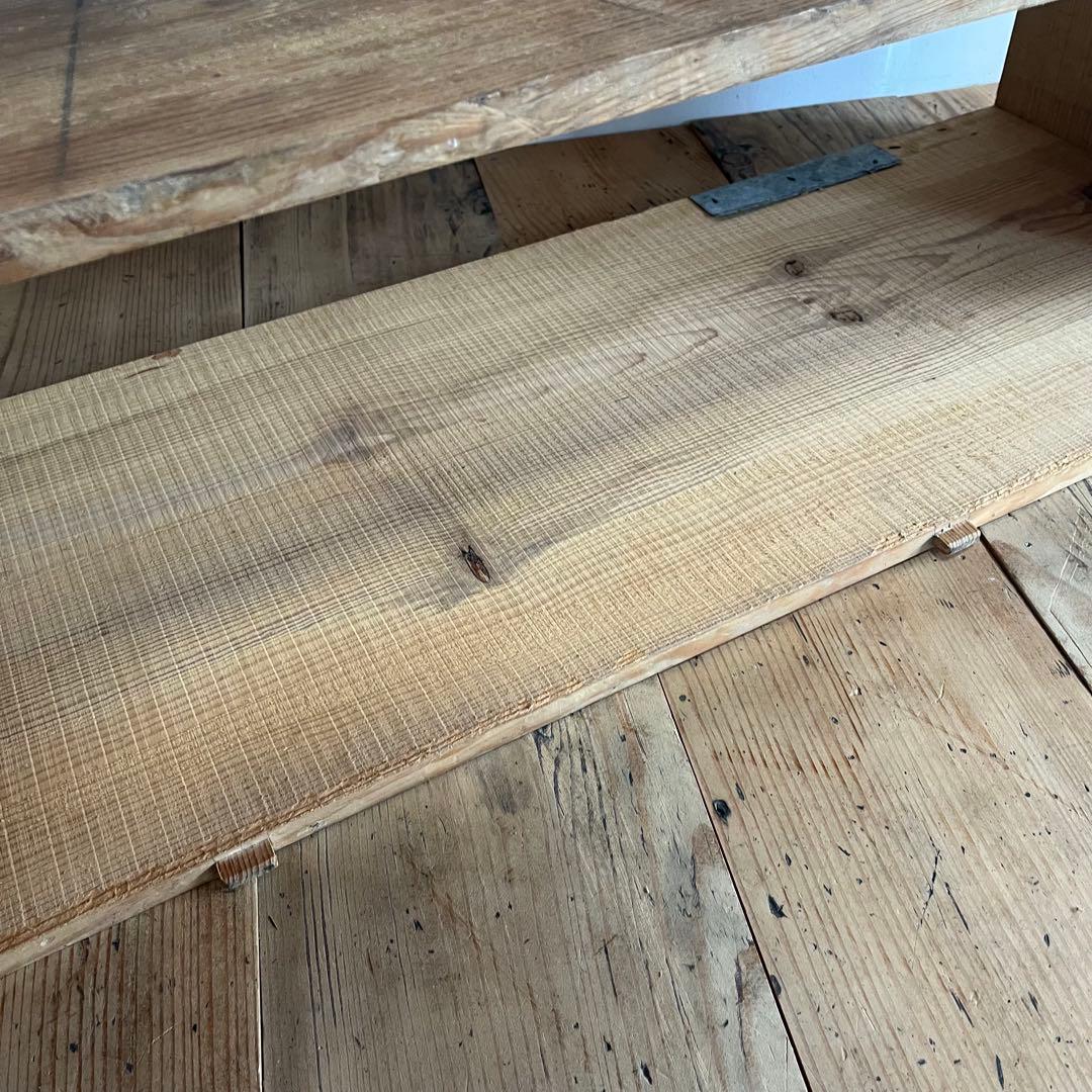 アンティーク オープンラック ローボード ベンチ 本棚 無垢材 無塗装 z713