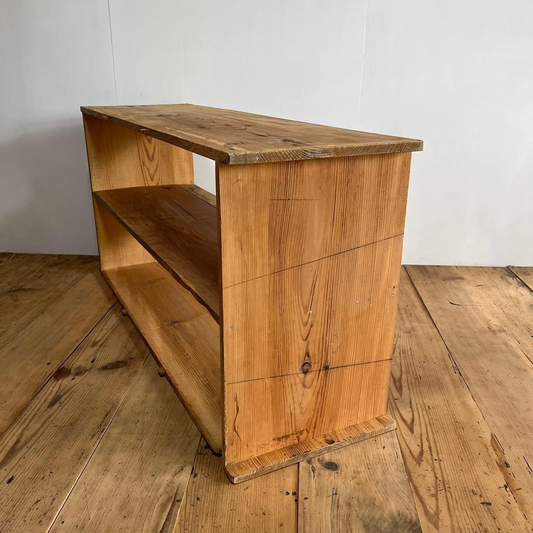 アンティーク オープンラック ローボード ベンチ 本棚 無垢材 無塗装 z713