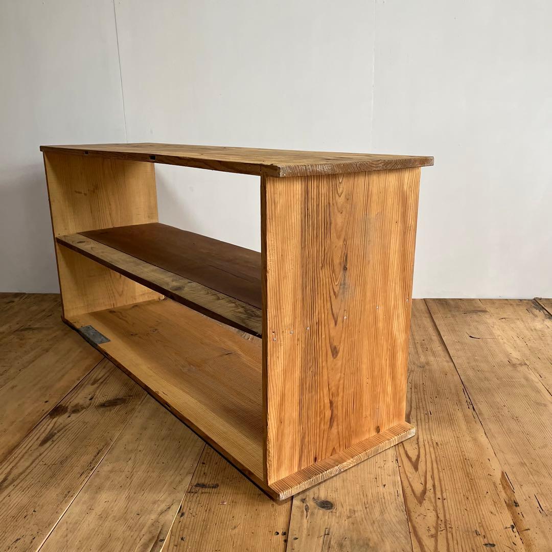 アンティーク オープンラック ローボード ベンチ 本棚 無垢材 無塗装 z713