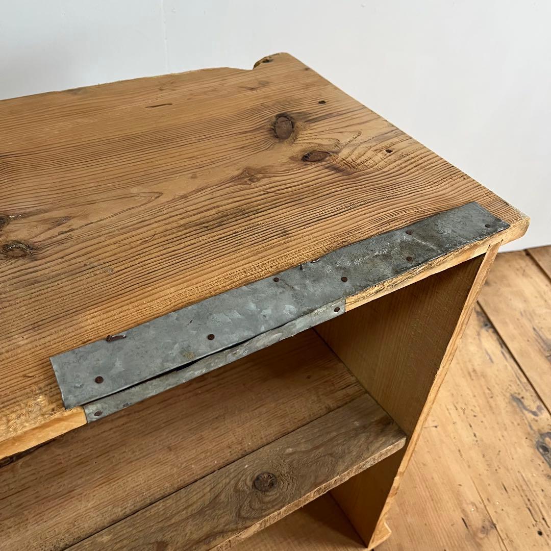 アンティーク オープンラック ローボード ベンチ 本棚 無垢材 無塗装 z713