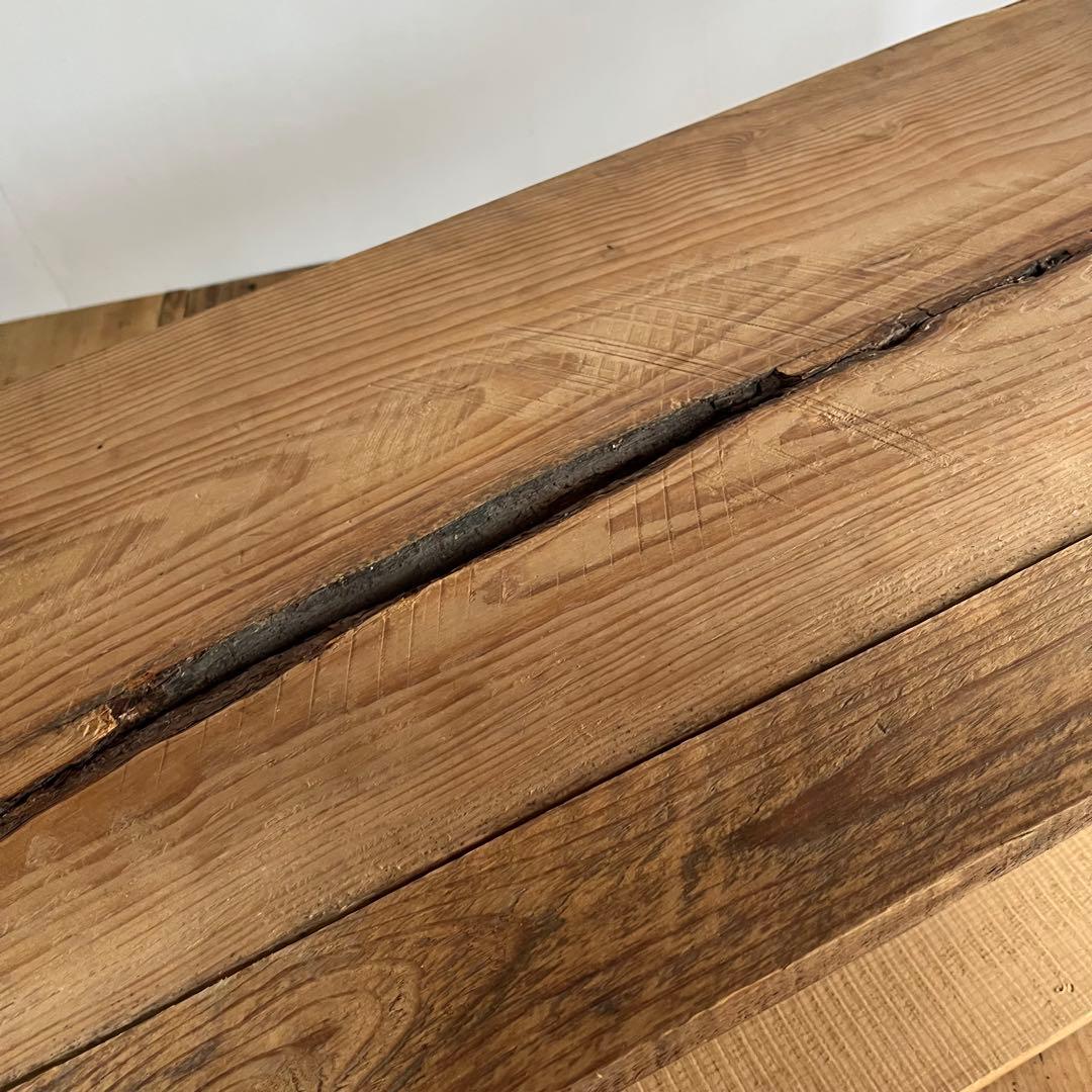 アンティーク オープンラック ローボード ベンチ 本棚 無垢材 無塗装 z713